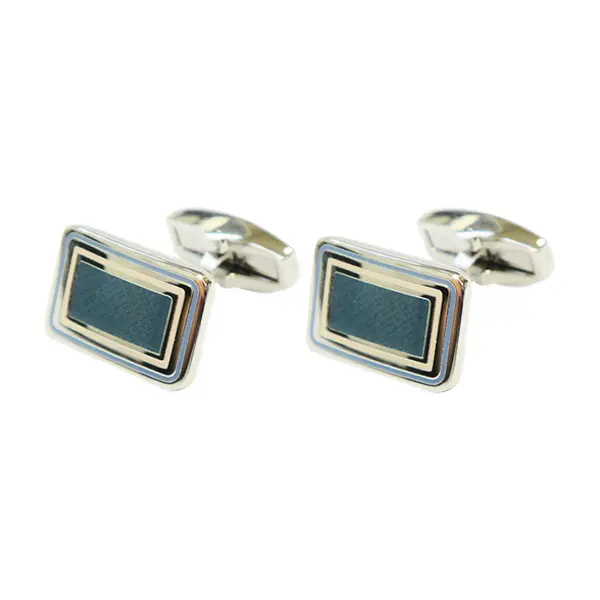 Rectangle blue diamond cufflinks