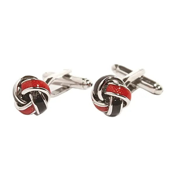 Red and black knot cufflinks