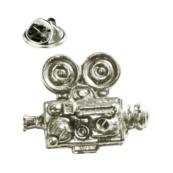 Retro Movie camera pin badge