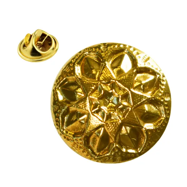 Round star pattern pin badge