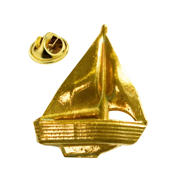 Sailing boat pin badge