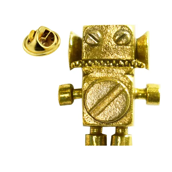 Screw robot pin badge