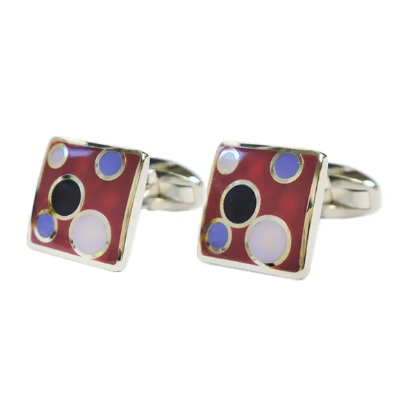 Seckham square purple cufflinks