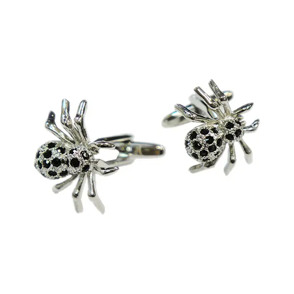 Silver spider cufflinks