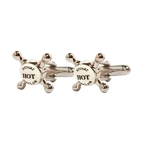 Hot silver tap top cufflinks