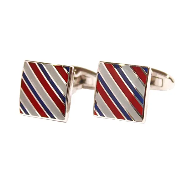 Square striped grey cufflinks