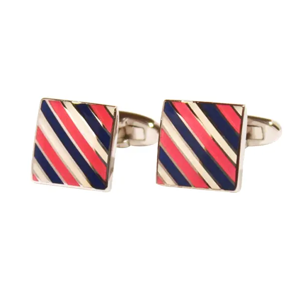 Square striped pink cufflinks