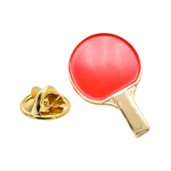 Table tennis paddle pin badge