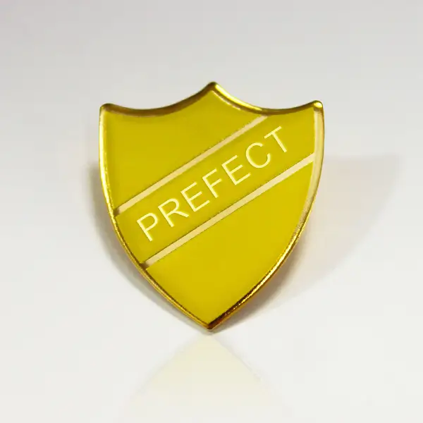 Yellow classic prefect school badge