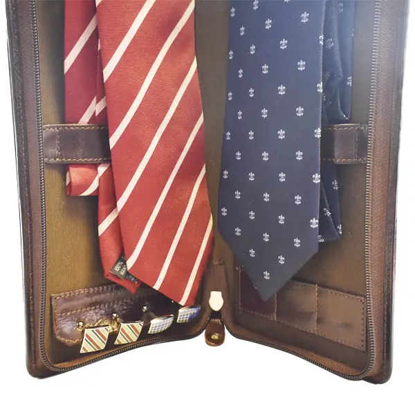 Men's accessories packaging designed to hold ties, cufflinks and other accessories such as tie slides, money clips and lapel pins.