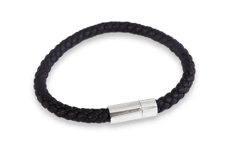 Men's Leather Bracelet -Black