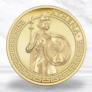 Brushed finish Athena coin