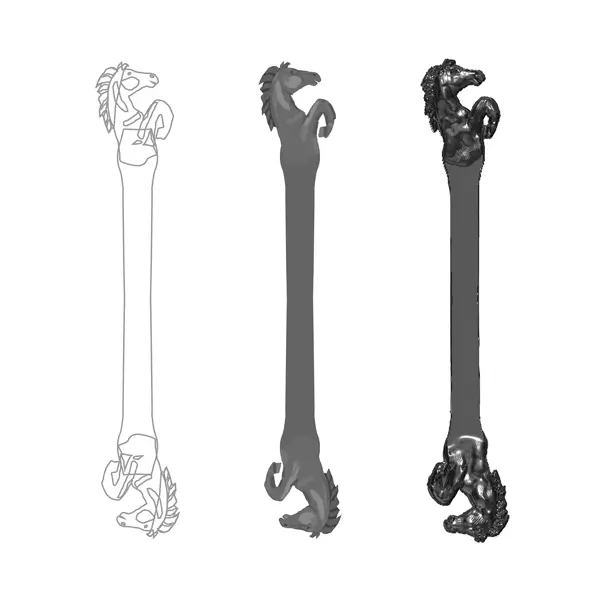 Design process Horse theme open ring