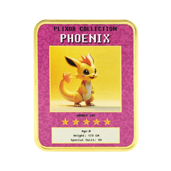 High-color printed Phoenix creature design from the Plixor ingot collection.