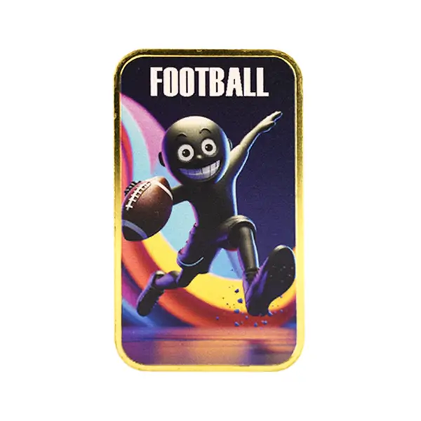 Vibrant American Football mascot on collectible ingot