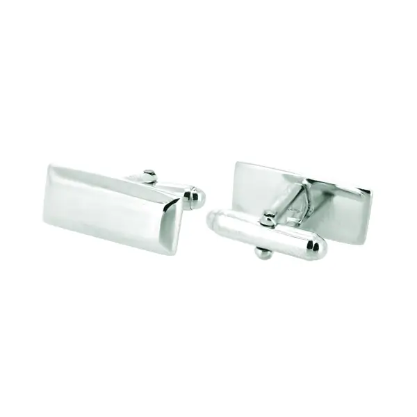 Engraving Rectangle 925 Sterling Silver Cufflinks.
