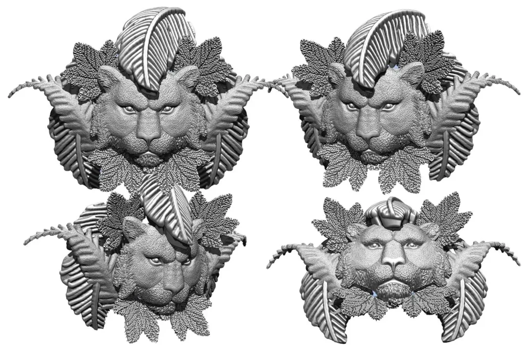 Sunda Tiger Badge 3D Relief Modelling | Brass Pin Design Development