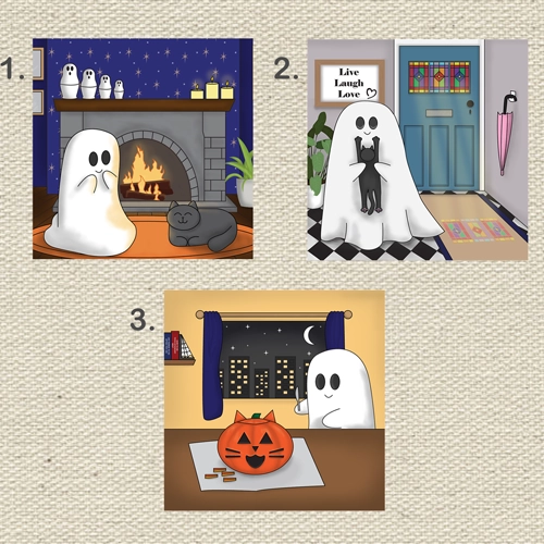 Three Cute Ghost Designs | Vector File for Printing & Merchandise